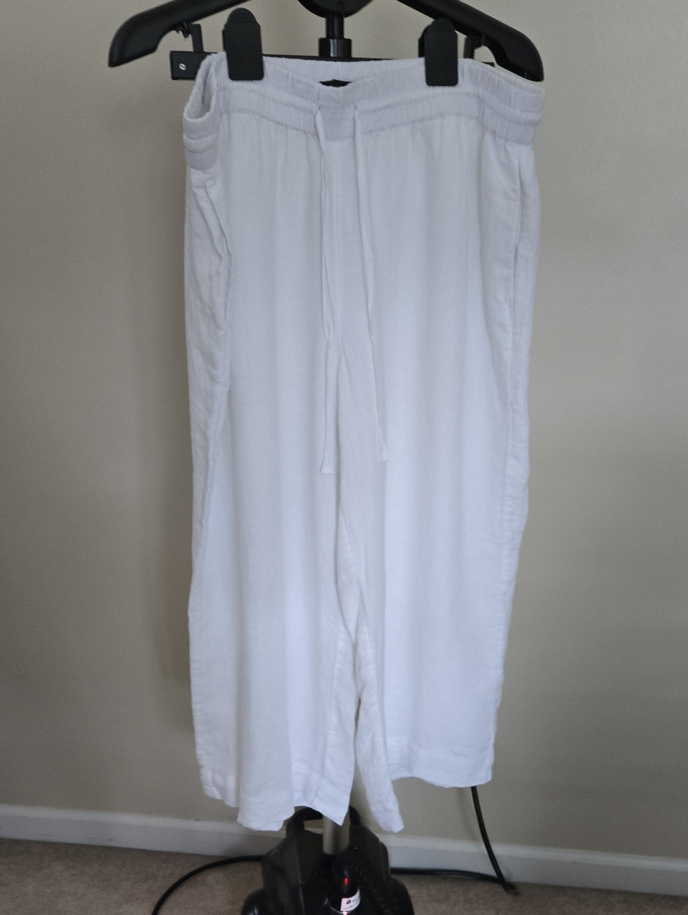 J. Crew White Elastic Waist Wide-Leg Pants - Picture 1 of 5